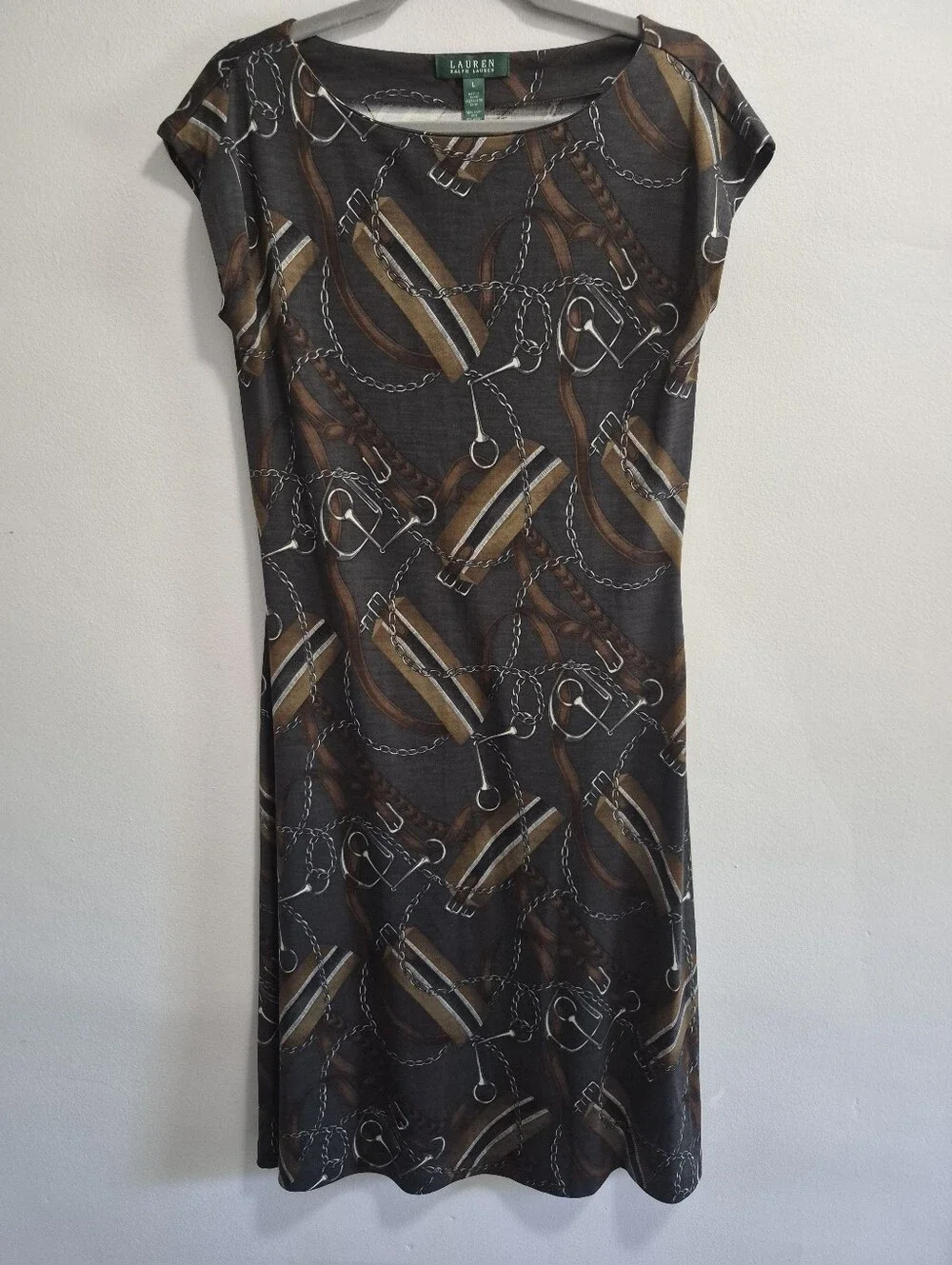 Lauren Ralph Lauren Equestrian Silk Wool Dress Size Large